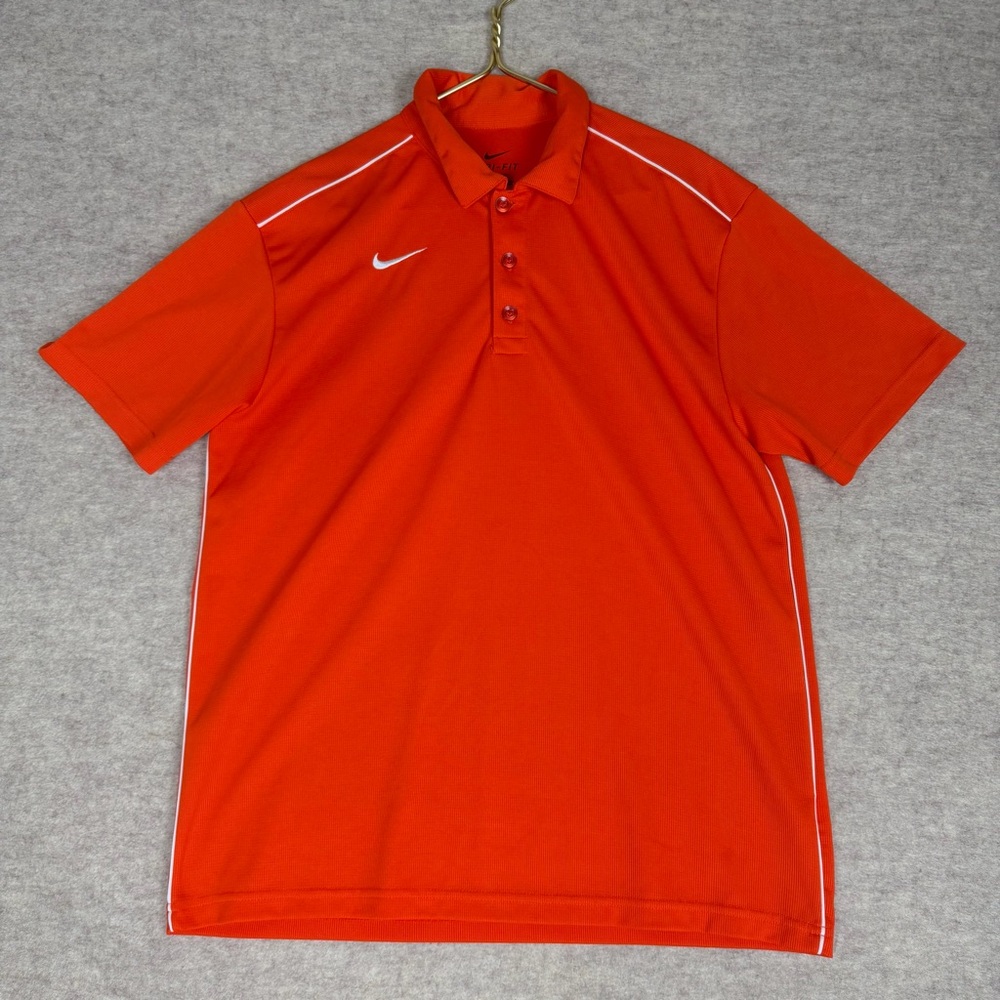 Nike Men's Dri-Fit Orange Polo Shirt - Size M